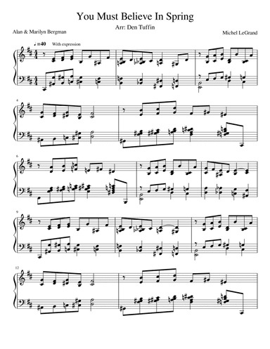 You Must Believe In Spring (arr. Den Tuffin)