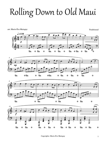 Rolling Down to Old Maui (arr. Marie-Ève Mainguy)