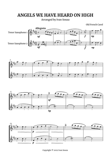 ANGELS WE HAVE HEARD ON HIGH (arr. Ivan Souza)