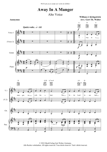 Away In A Manger (2nd. version) (arr. Gert Th. Walter)