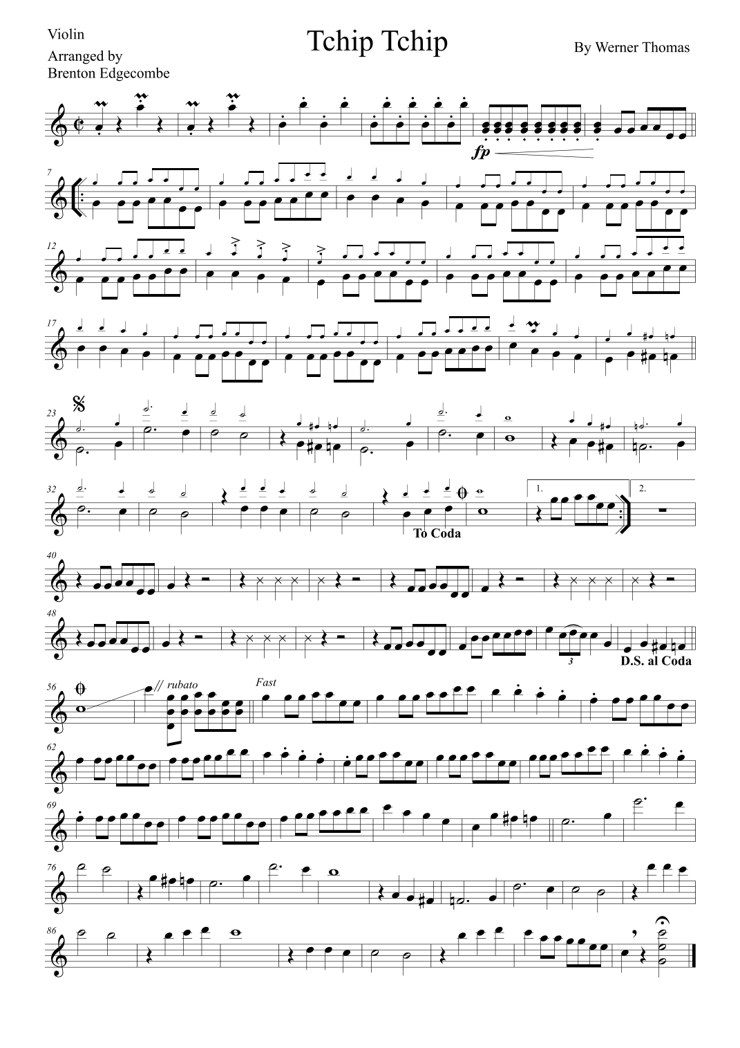 Tchip Tchip (arr. Adelaide String Duo)