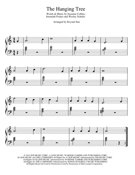 The Hanging Tree (arr. Krystal Sun)