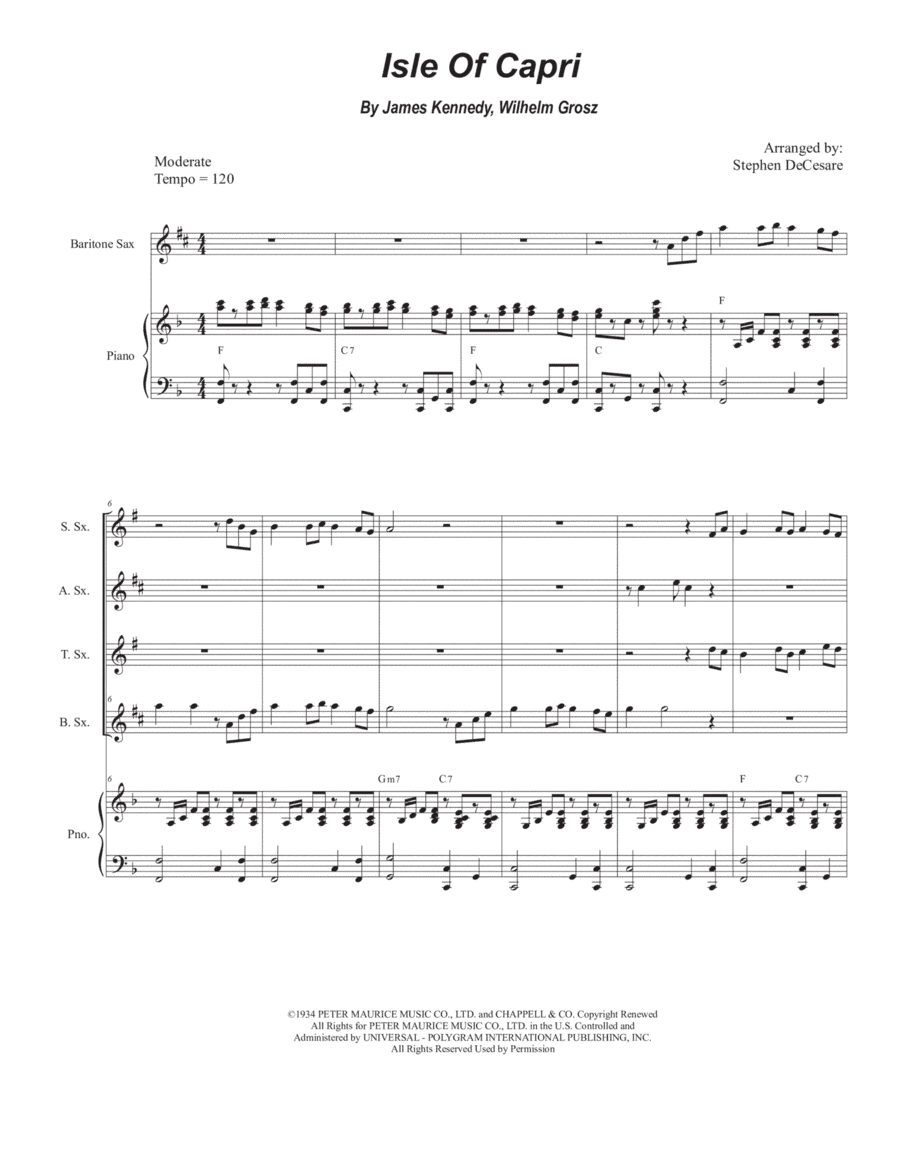 Isle Of Capri (arr. Stephen DeCesare)