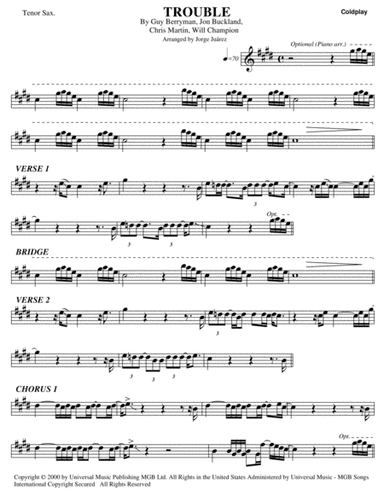 Trouble (arr. Jorge Juárez)