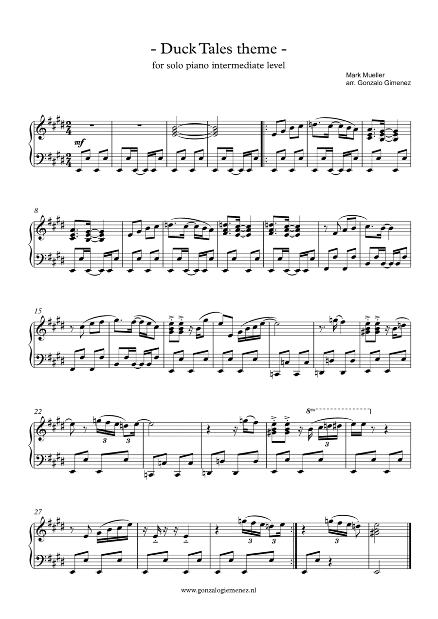 Ducktales Theme (arr. Gonzalo Gimenez)