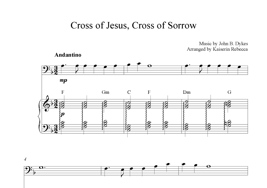 Cross of Jesus, Cross of Sorrow (arr. Kaiserin Rebecca)