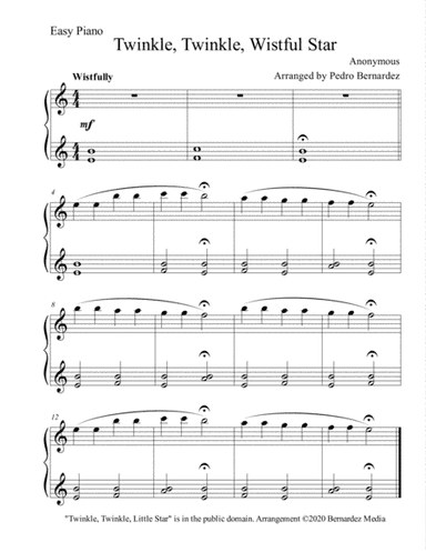 Twinkle, Twinkle, Wistful Star (arr. Pedro Bernardez)