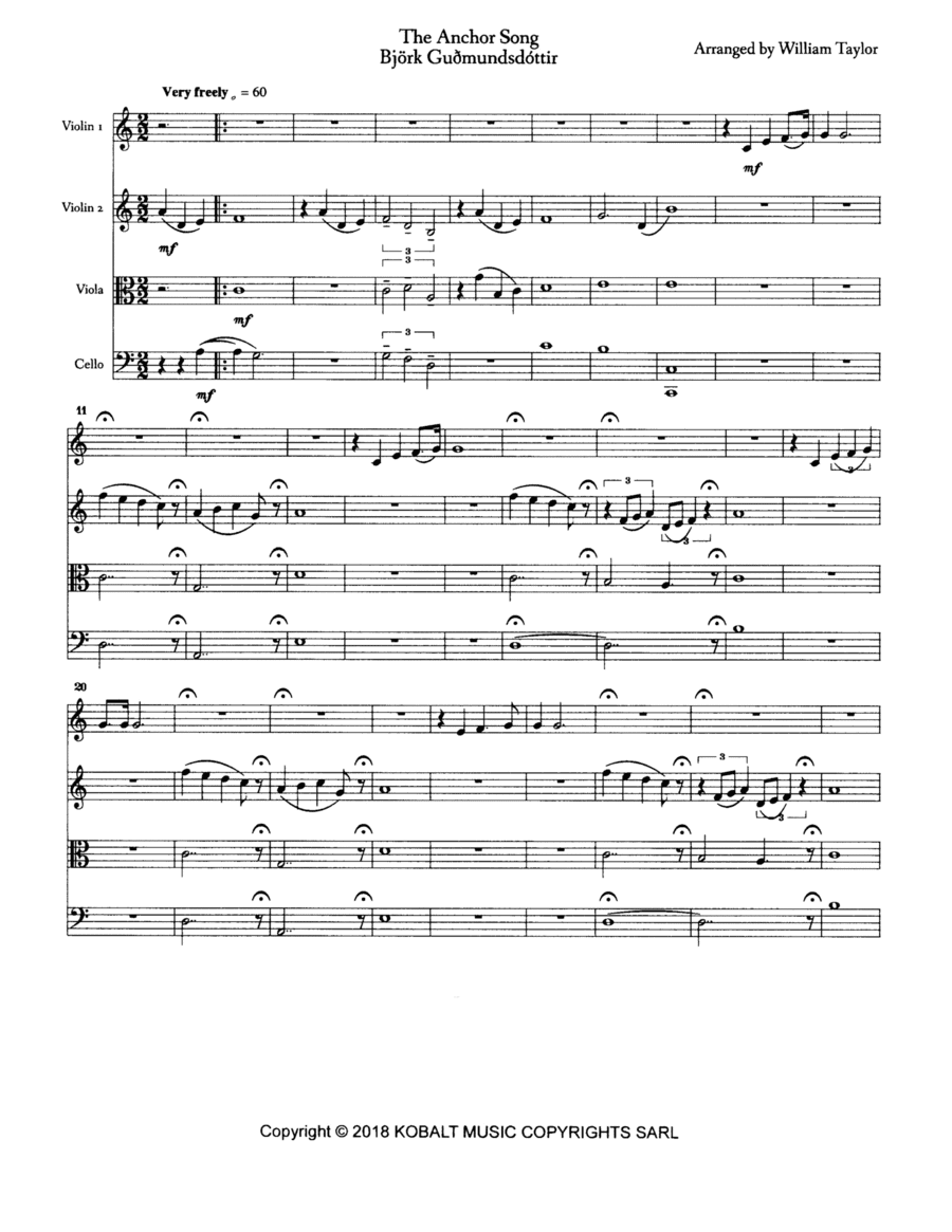 The Anchor Song (arr. William Taylor)