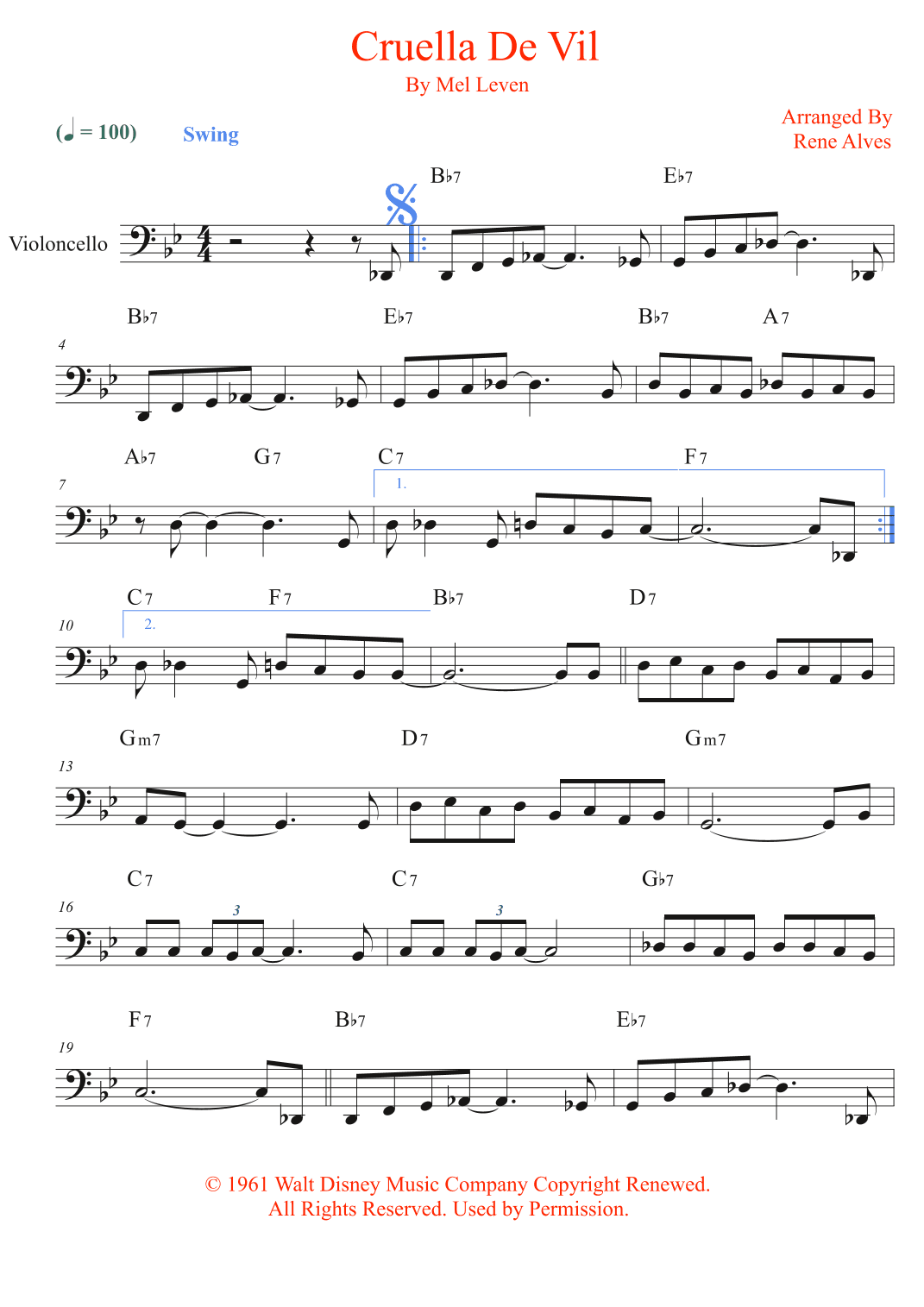Cruella De Vil (arr. Rene Alves)