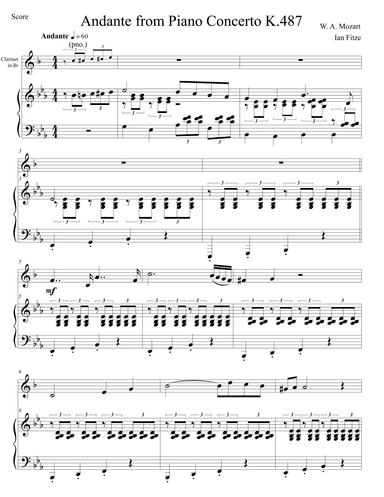 Andante from Piano Concerto K. 487 (arr. Ian Fitze)