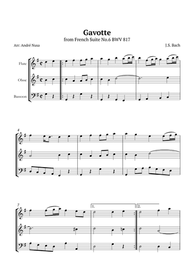 Gavotte from French Suite No.6 (arr. André Nusa)