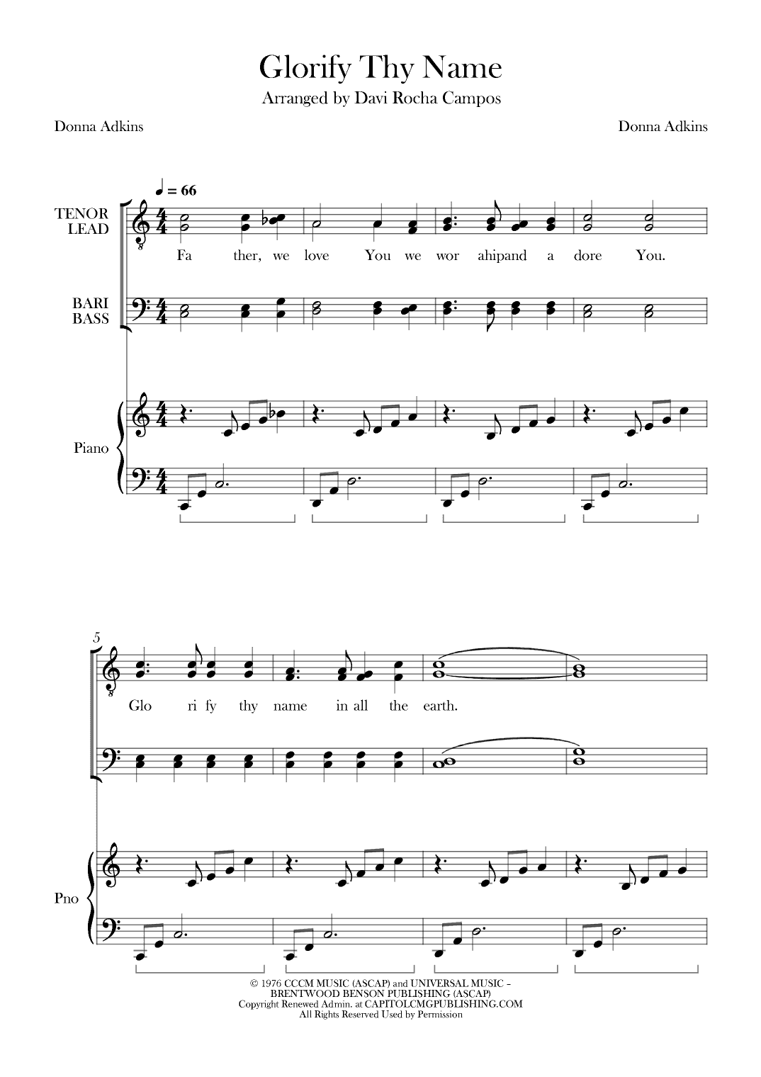 Glorify Thy Name (arr. Davi Rocha Campos)