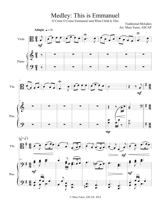 Christmas Medley: O Come O Come Emmanuel and What Child Is This (arr. Mary Furse)