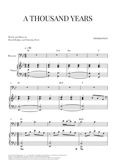 A Thousand Years (arr. Cadenza Editions)