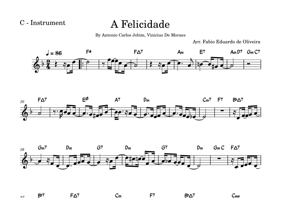 A Felicidade (arr. Fabio Eduardo de Oliveira)