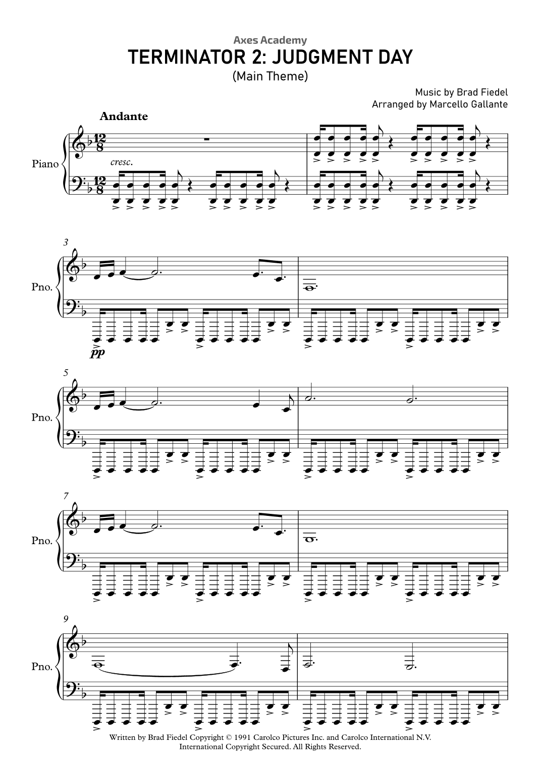 Theme From "terminator 2" (arr. Marcello Gallante)