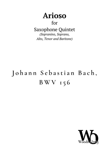 Arioso by Bach for Saxophone Choir Quintet (arr. Ander)
