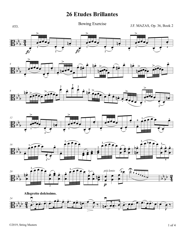 Mazas, Etudes for Viola Op 36, Book 2, No.53 (arr. String Masters)