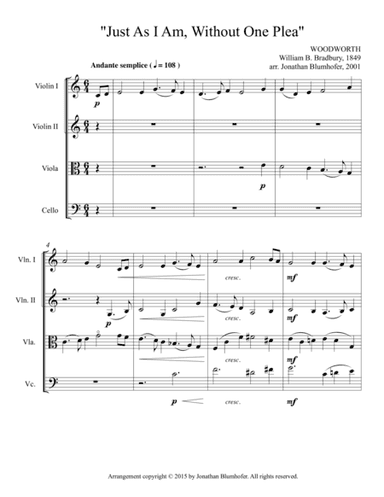 "Just As I Am, Without One Plea" (arr. Jonathan Blumhofer)