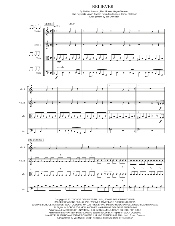 Believer (arr. Joe Deninzon)