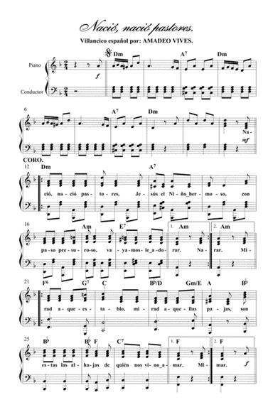 Nació, nació pastores - Villancico Español por Amadeo Vives Roig (arr. Juan Carlos Cortés A.)