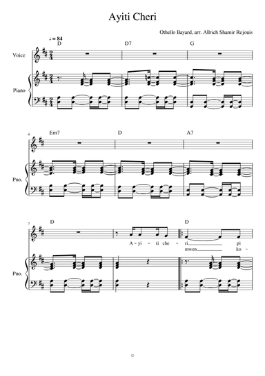 Ayiti Cheri (arr. Allrich Shamir Rejouis)
