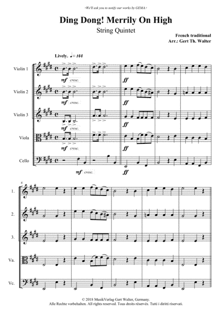 Ding Dong! Merrily On High (arr. Gert Th. Walter)