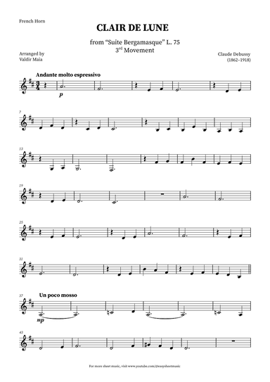 Clair de Lune - French Horn (arr. Valdir Maia)