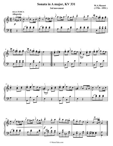Mozart Alla Turca (3rd movement from Sonata KV 331) (arr. Ben Choupak)
