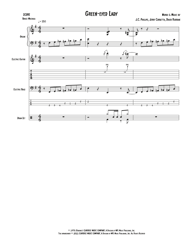 Green-eyed Lady (arr. Bruce Muckala)