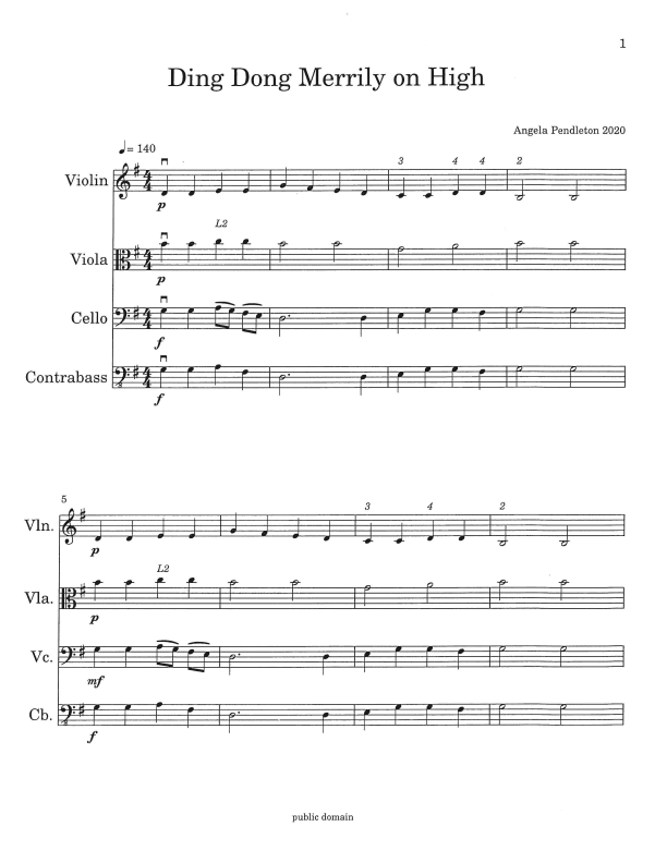 Ding Dong Merrily on High (arr. Angela R Pendleton)
