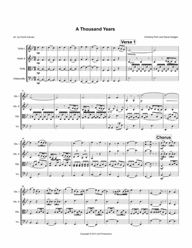 A Thousand Years (arr. Carrie Caruso)