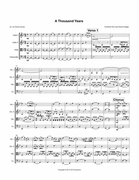 A Thousand Years (arr. Carrie Caruso)