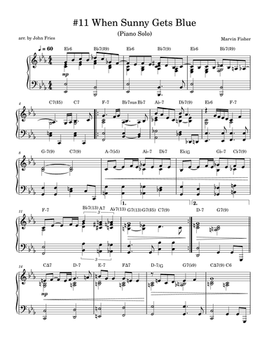 When Sunny Gets Blue (arr. John Fries)