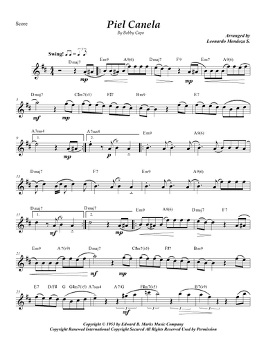 Piel Canela (arr. Leonardo Mendoza S.)