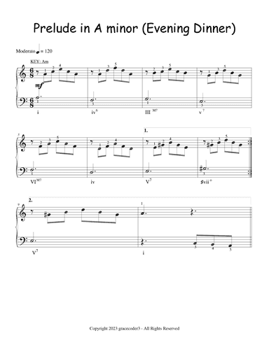 Prelude in A Minor (Evening Dinner)