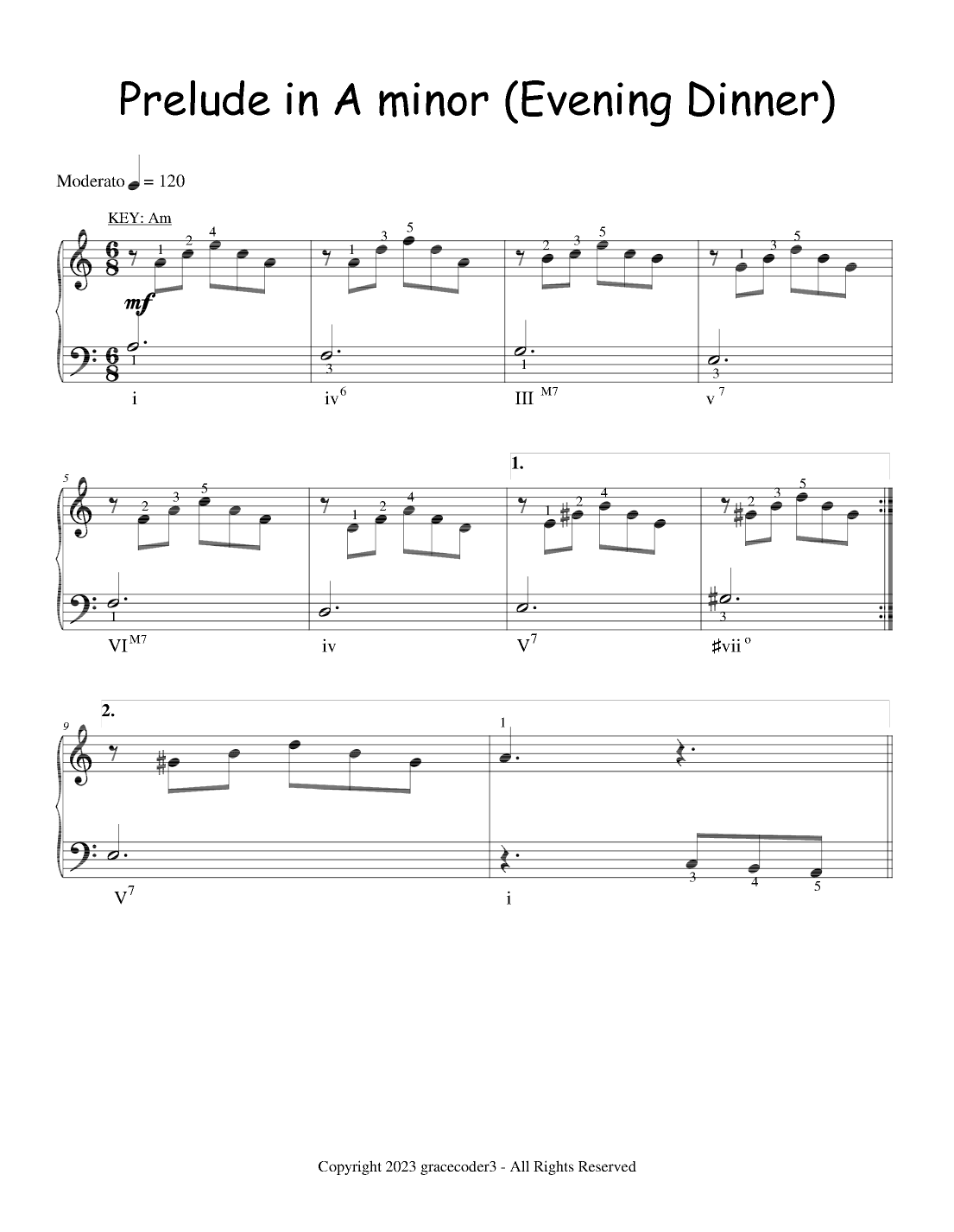 Prelude in A Minor (Evening Dinner)