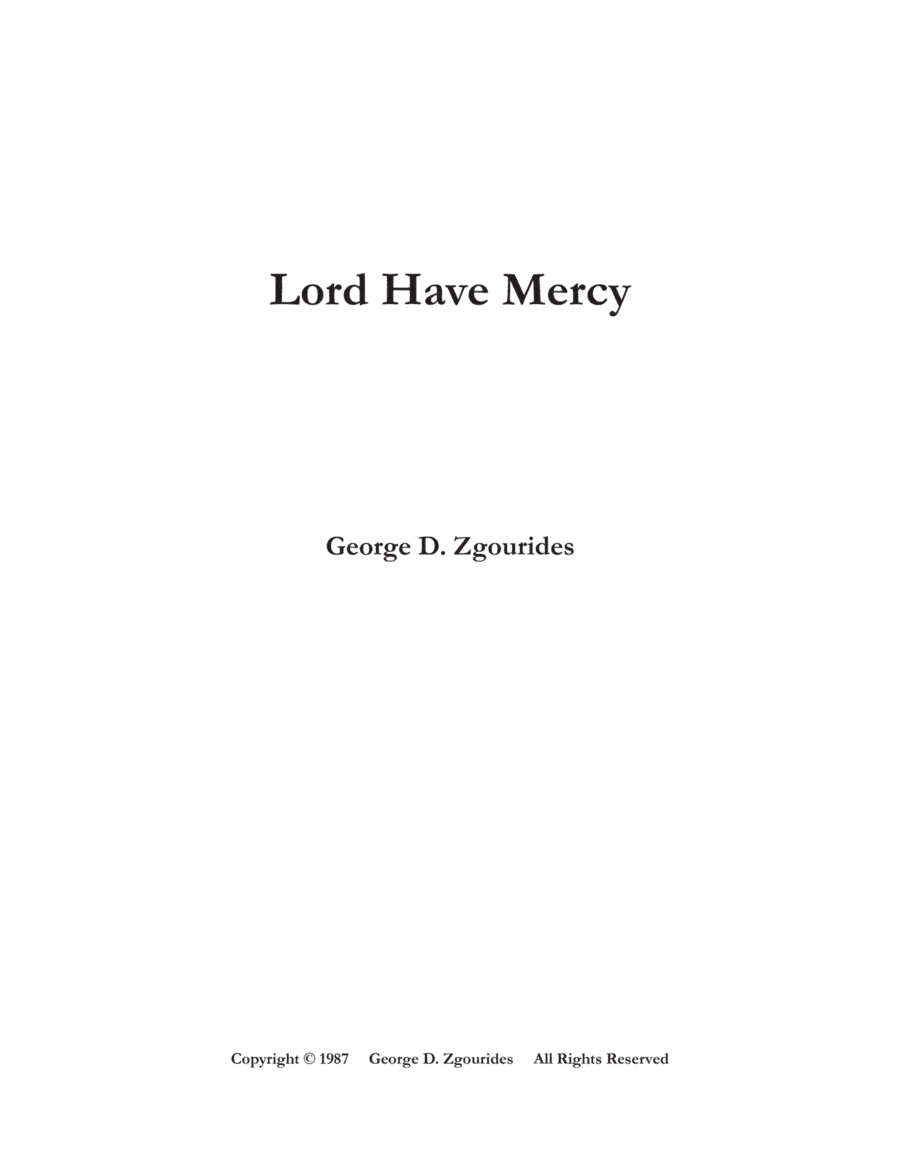LORD HAVE MERCY (1987)