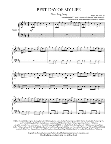 Best Day Of My Life (arr. Jared Johnson)