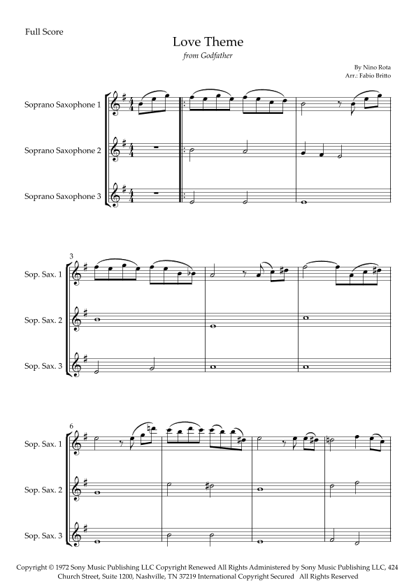 The Godfather (love Theme) (arr. Fabio Britto)