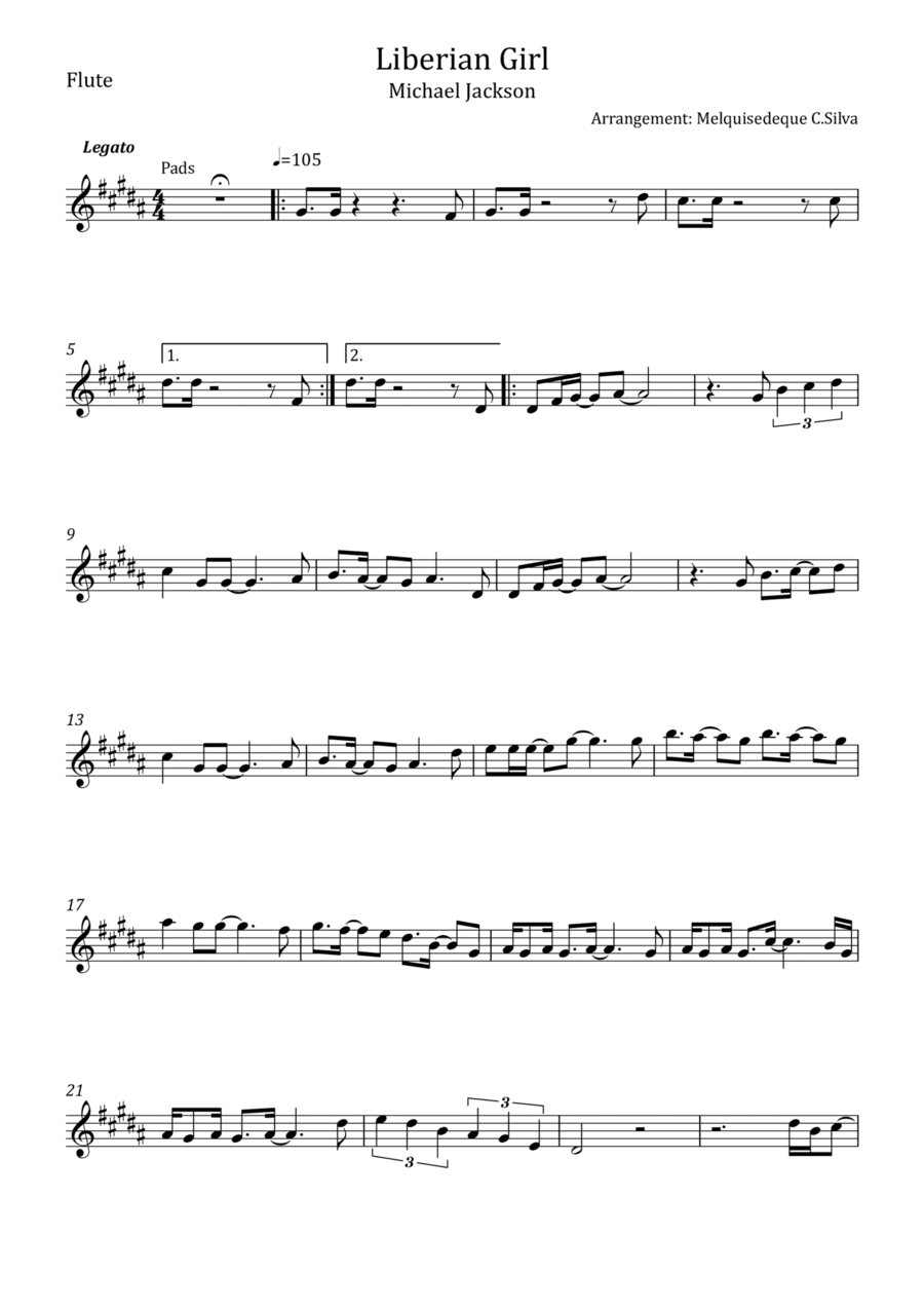 Liberian Girl (arr. Melquisedeque C.Silva)