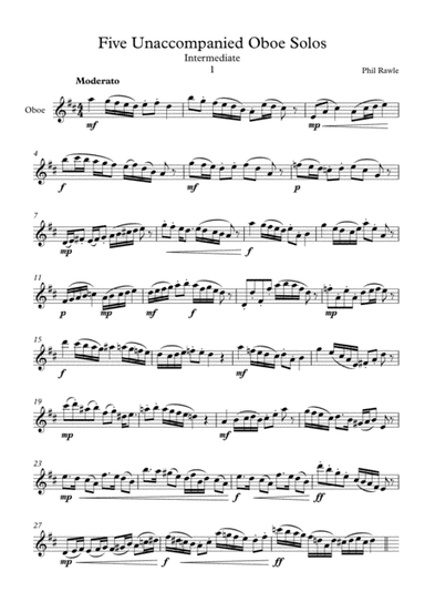 Five Unaccompanied Oboe Solos  - Intermediate
