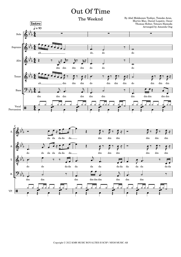 Out Of Time (arr. Amanda Ong)