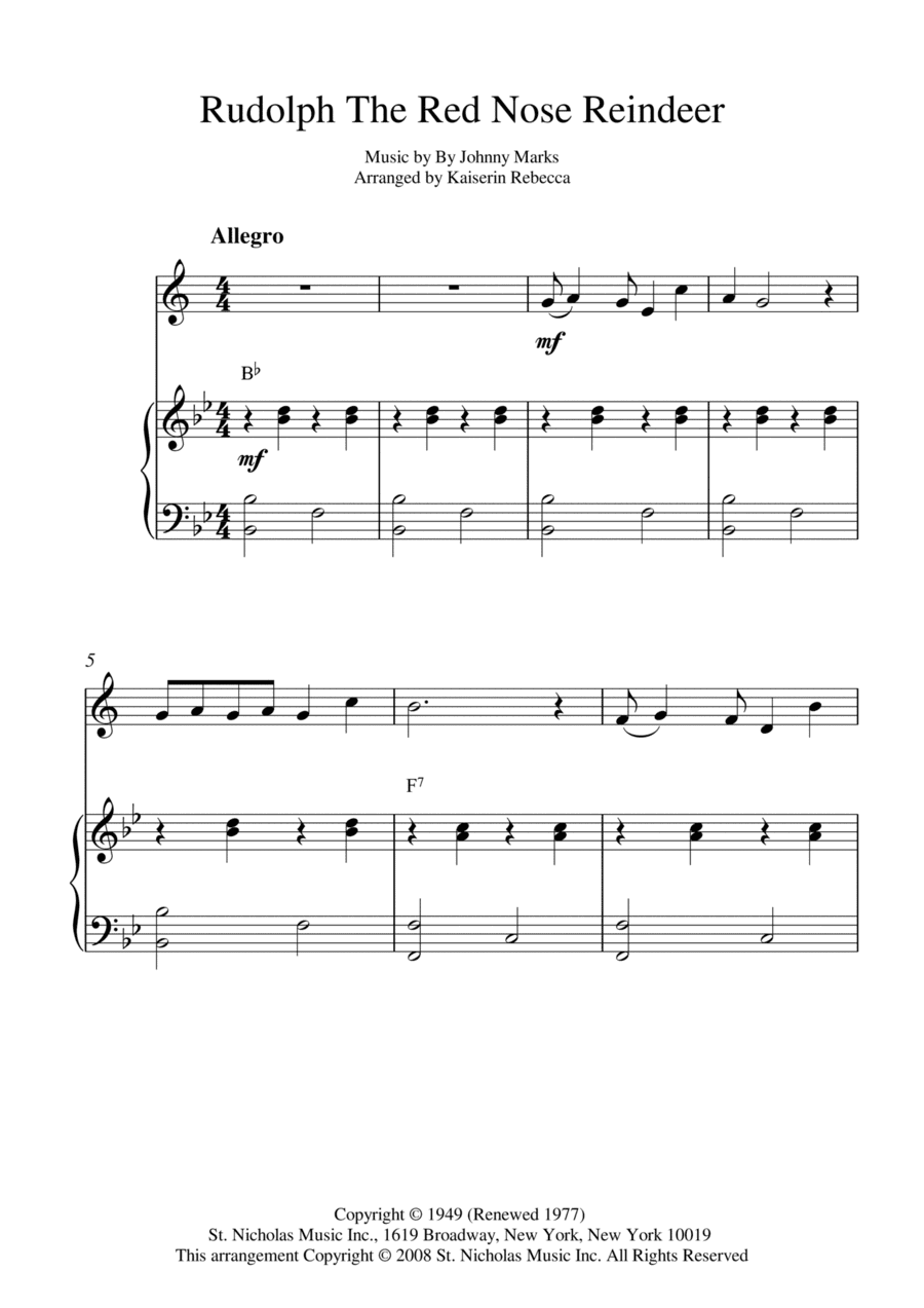 Rudolph The Red-nosed Reindeer (arr. Kaiserin Rebecca)