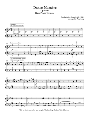 Danse Macabre (Piano Level 2) (arr. Amy Long)