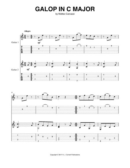 Galop in C Major (arr. Matteo Carcassi)