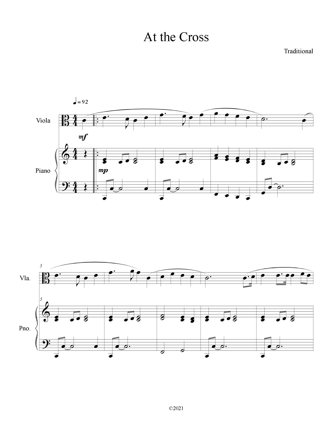 At the Cross (Viola Solo with Piano Accompaniment) (arr. B. C. Dockery)
