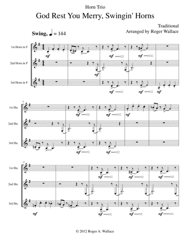 God Rest You Merry, Gentlemen (Horn Trio) (arr. Roger Wallace)