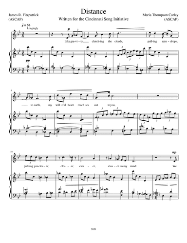 Distance, for medium voice and piano