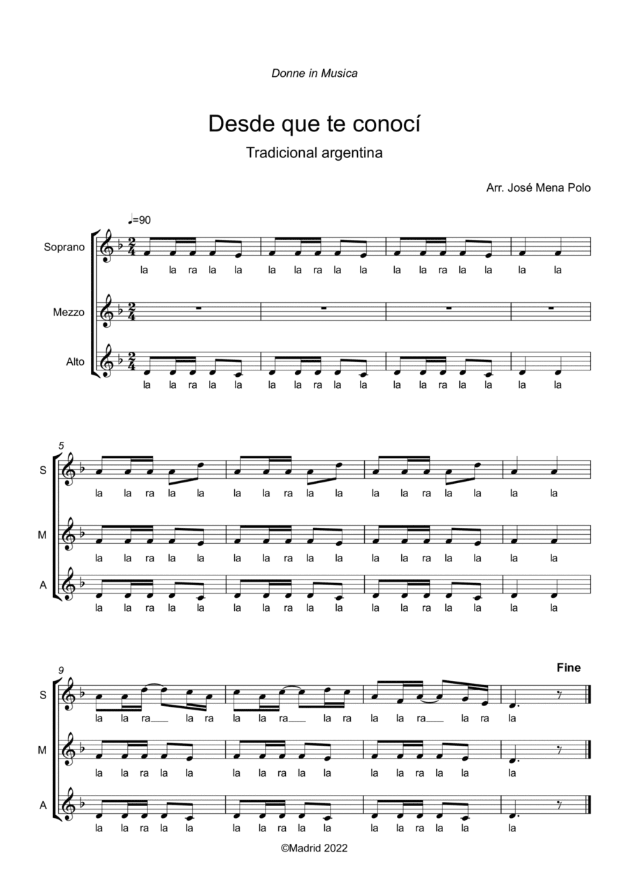 Desde que te conocí (arr. Jose Mena Polo)